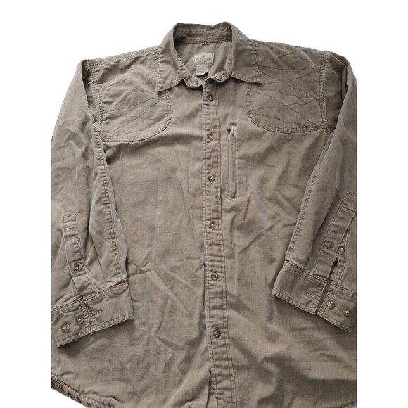 Beretta Men’s Shirt Jacket Beige Size XL Front Shoulder Patches RN 103833 - Picture 1 of 9